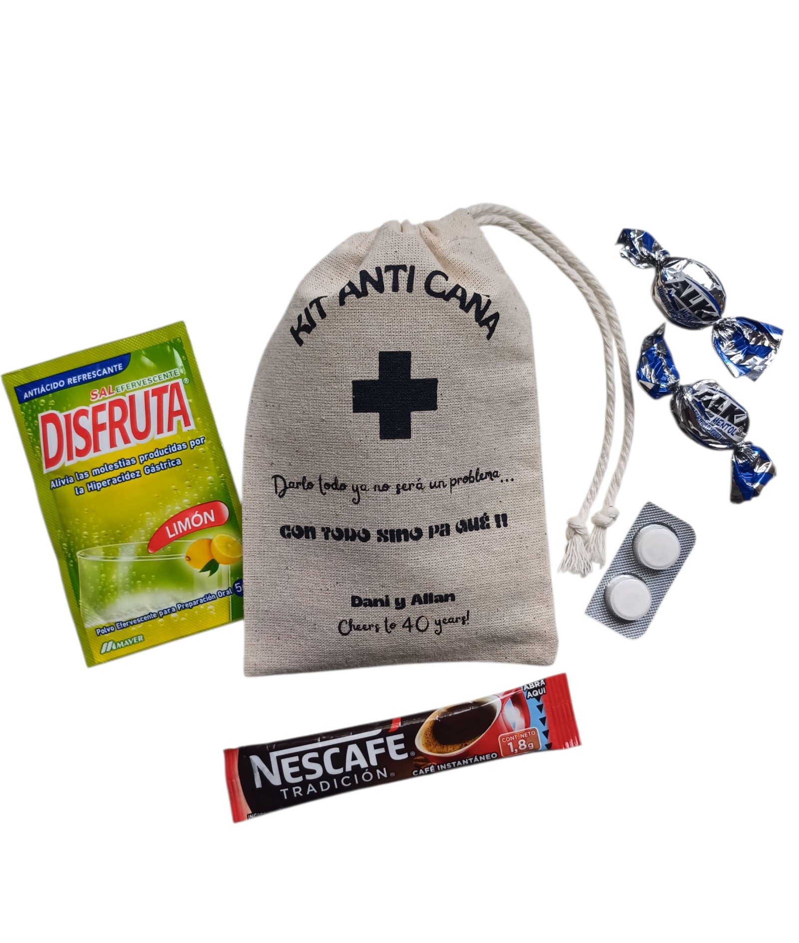 Pack 100 kit anti resaca para fiestas y matrimonios